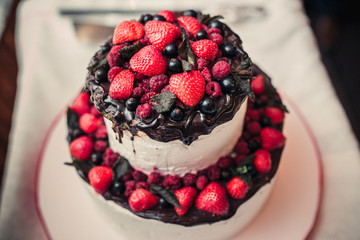 Wedding cake with berries