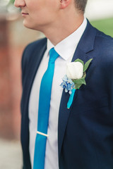 Wedding boutonniere and tie