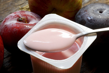 Commercial fruit yoghurt