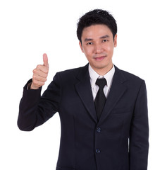 business man showing thumbs up gesture