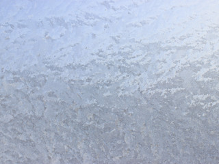 Beautiful frosty pattern on glass