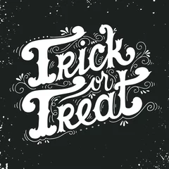 Fotobehang Trick or treat. Halloween poster with hand lettering. © julia_henze