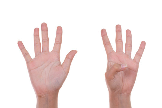 hands show the number nine