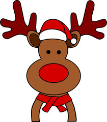 Reindeer with santa hat 