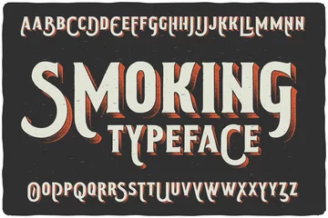  "Smoking" vintage gothic old style typeface on dark background © gleb_guralnyk