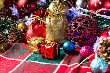 christmas decoration over dark background