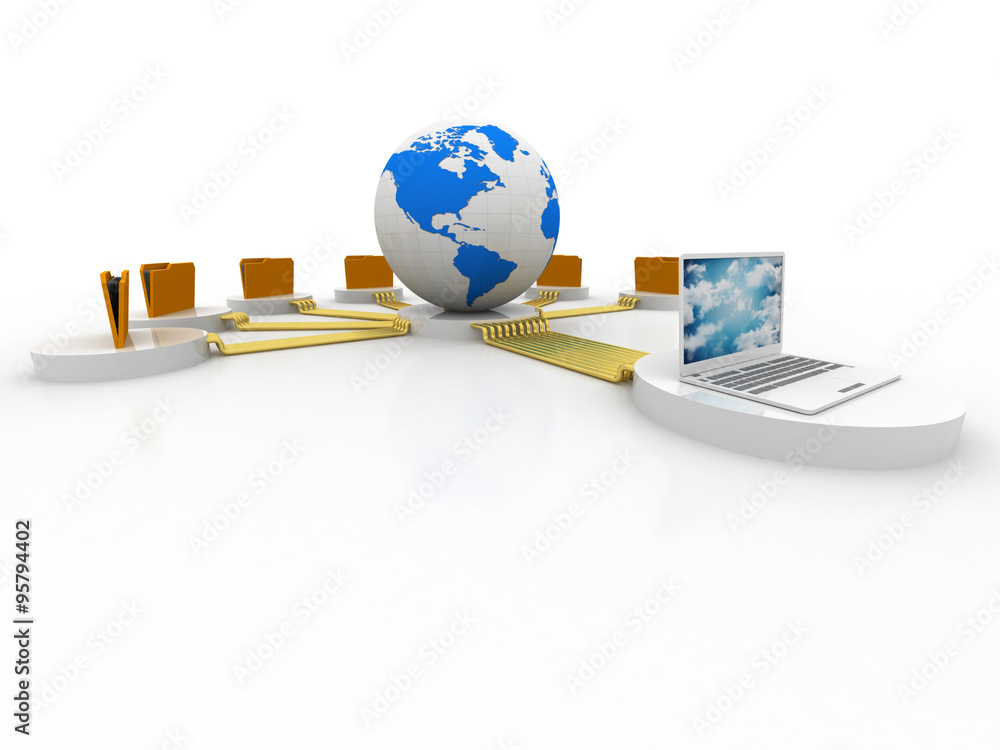 Poster 3d rendering documents copying one file to another