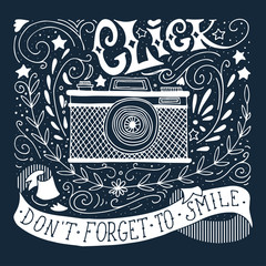 Hand drawn vintage label with a ship in a bottle and hand letter