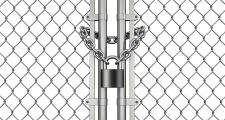lock on fence (clipping path included) - 95794883