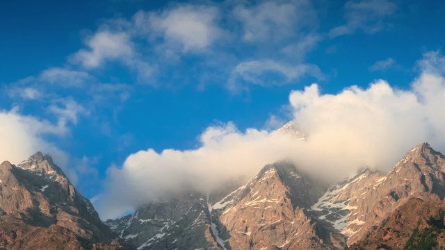Himalayan clouds timelapse with panning