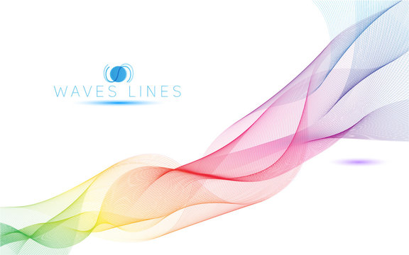 colorful light waves line bright abstract pattern illustration