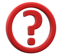 Question sign (clipping path included)