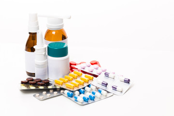 Samples of medicines, tablets, capsules