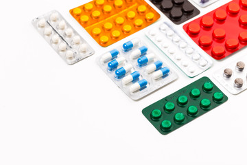 Samples of medicines, tablets, capsules