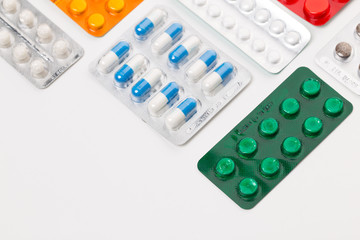 Samples of medicines, tablets, capsules