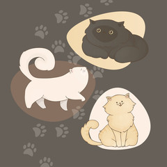 Vector Collection of Cute Cartoon Cats