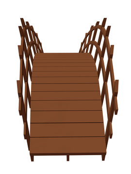 recommend clip art: wooden bridge isolated on the white