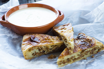 Delicious homemade pies with sour milk