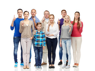 Obraz premium group of people pointing finger up