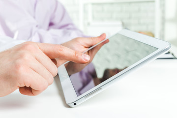 Two businessmen discussing some project