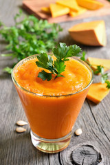 Pumpkin juice in glass