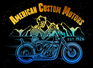 Naklejka na ściany i meble Skeleton Rider Motorcycle