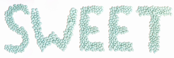 Tiffany blue dragees in sweet shape