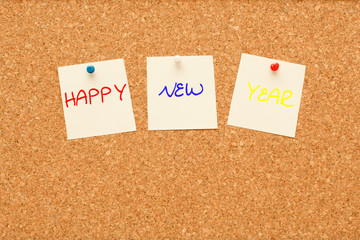 The cork board with notes