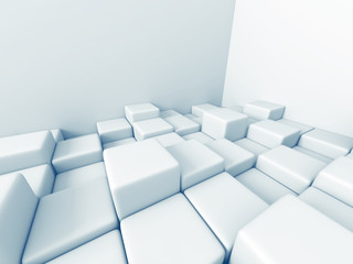 Abstract Cube Blocks Architecture Background