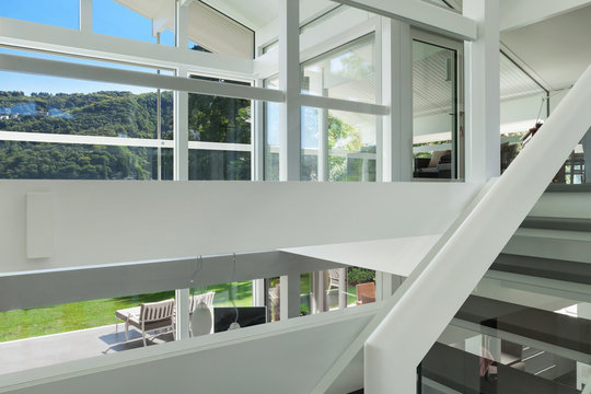 modern house, staircase