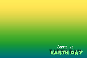 Earth day illustration background with gradient background with text space