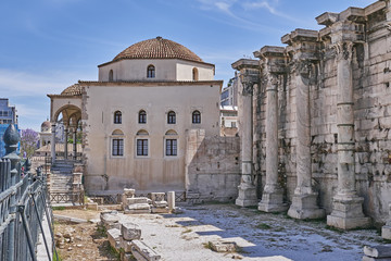 Athens Greece, Hadrian's library and the Tsisdaraki mosque