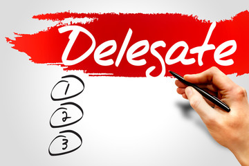 Delegate blank list, business concept