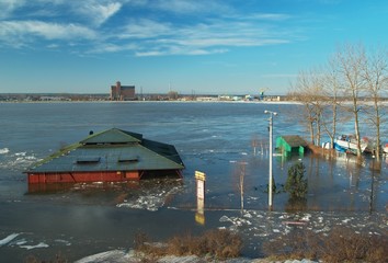 Wiosenna powódź w Płocku - obrazy, fototapety, plakaty