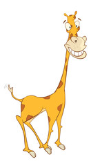  Illustration of a Cute Giraffe. Cartoon Character