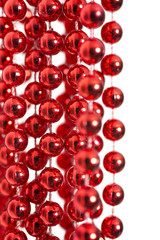Bright red beads hanging