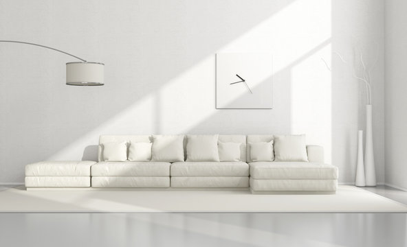 White minimalist living room