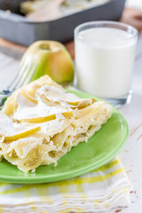 Apple and cottage cheese lasagne