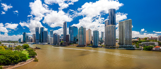 BRISBANE, AUS - NOV 13 2015: Panoramic view of Brisbane Skyline