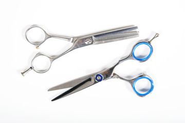 Professional scissors for haircuts.