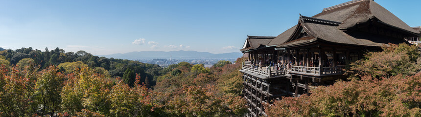 Panorama of early autumn of Kiyomizu-dera temple in Kyoto, Japan