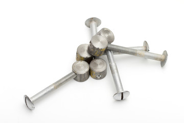 fasteners on the white background