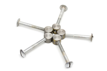 fasteners on the white background
