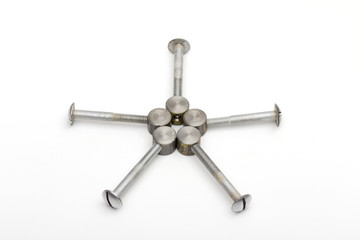 fasteners on the white background