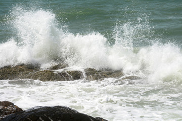 wave impact the stone, the sea