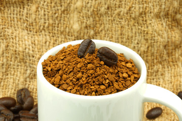Roasted coffee beans. And instant coffee.