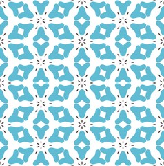 Abstract seamless floral pattern in blue and brown
