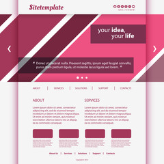 Website Template with Striped Header Design