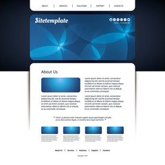 Obraz premium Website Design with Blue Header