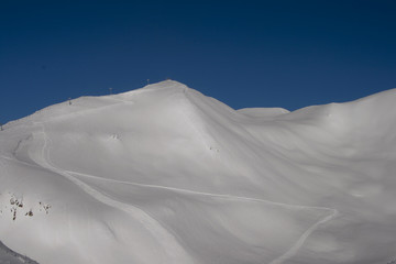 Sadzele Mountain ski resort . Georgia. Clear weather after snowfall